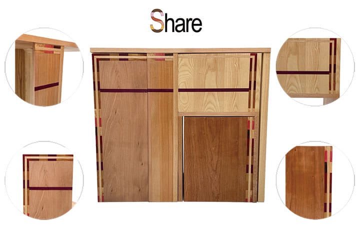 広葉樹材に親しむことができるダイニングセットのデザイン