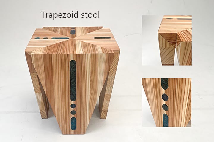 スギを原料とした木材料を用いたイスのデザイン