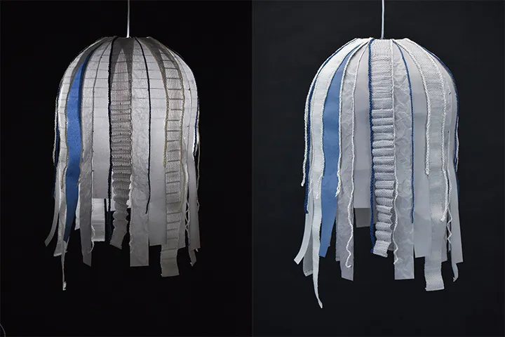 和紙の風合いを持つナオロンによるランプシェードの提案