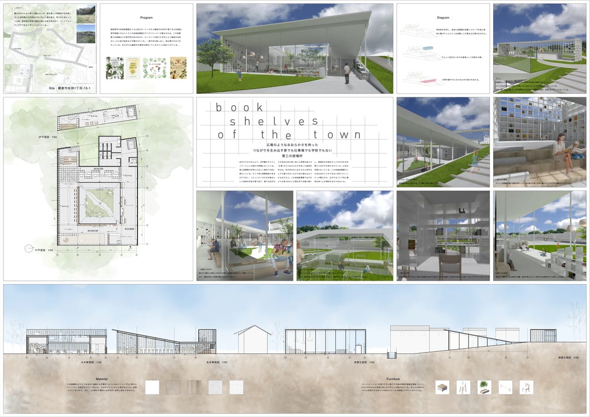 book shelves of the town