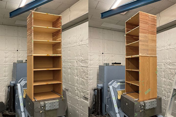 広葉樹材と弾性スギ圧縮木材を組み合わせた面部材による転倒リスク軽減家具の開発