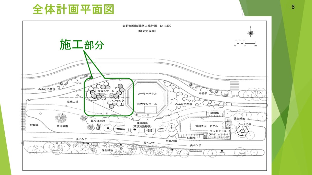 大野川緑陰道路コミュニティ広場 -にこにこランド施工計画-
