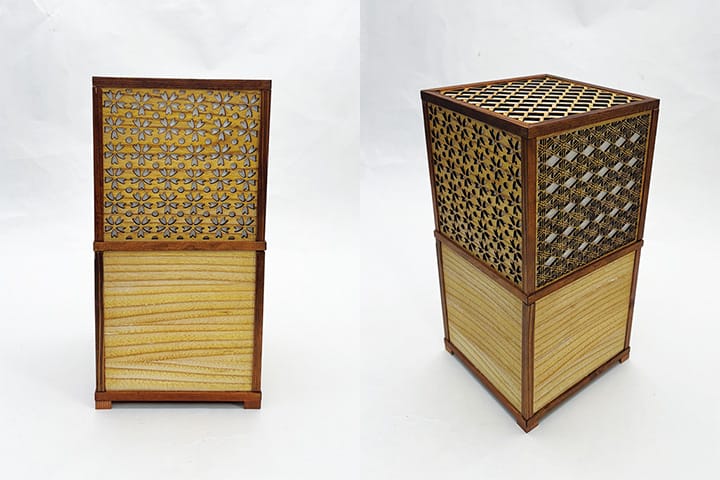 ウルシの木の特徴を活かした照明の制作