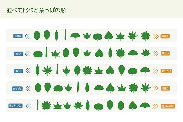 葉の形に対する印象分析とデザイン展開