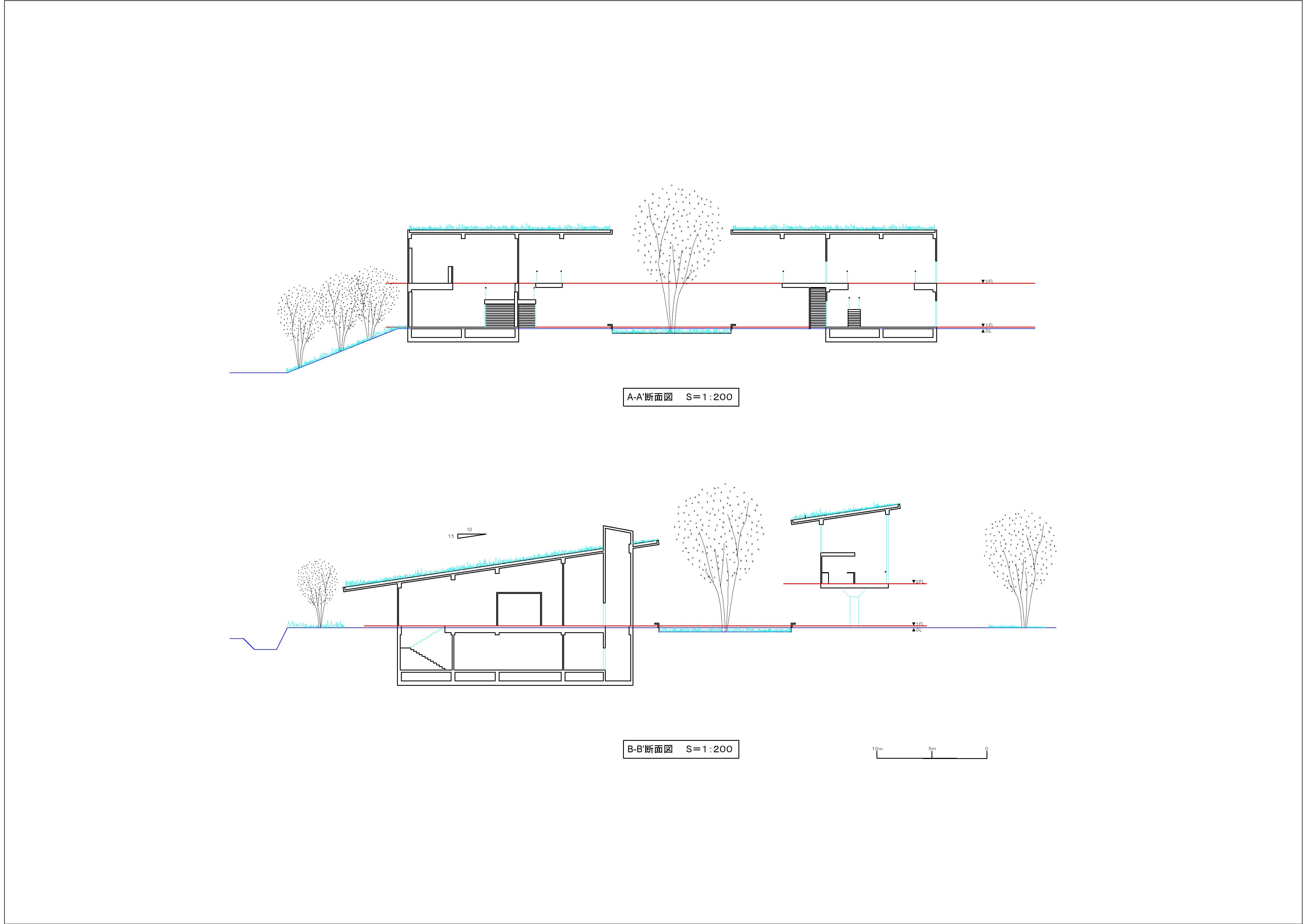 川と公園に面する地域図書館 Green island