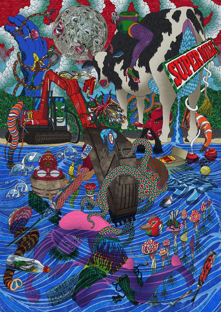 ヘビがリンゴを食べる時