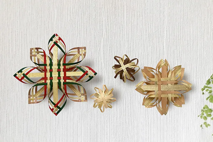 ウルシの木のシート材を用いたオーナメントの制作