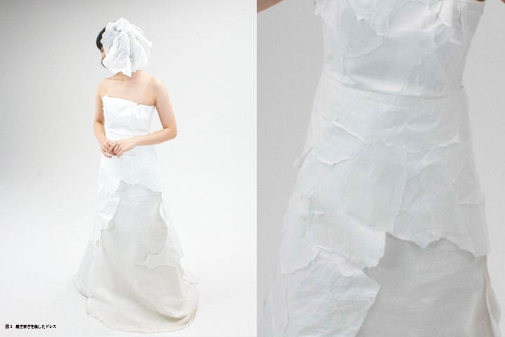 和紙および和紙布を用いたウエディングドレスのデザイン