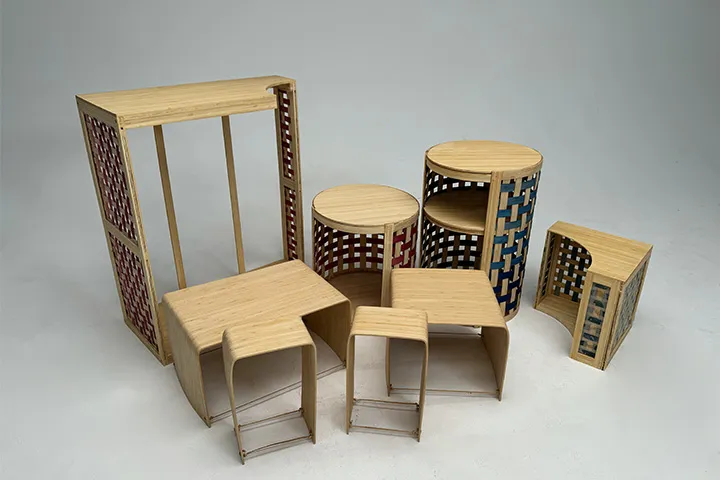 タケ材による組替え可能な小家具のデザイン
