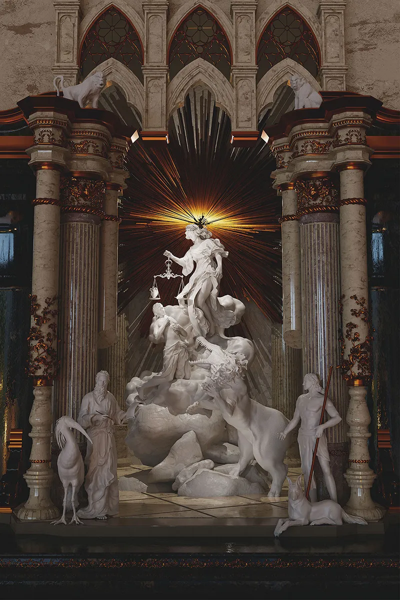 死者の審判をテーマにした3DCGイラストレーションの制作