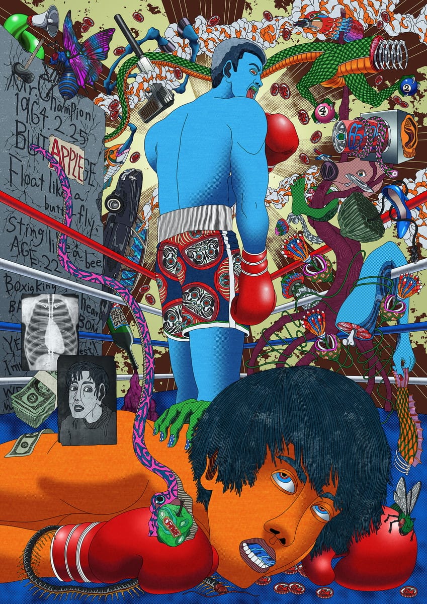 ヘビがリンゴを食べる時