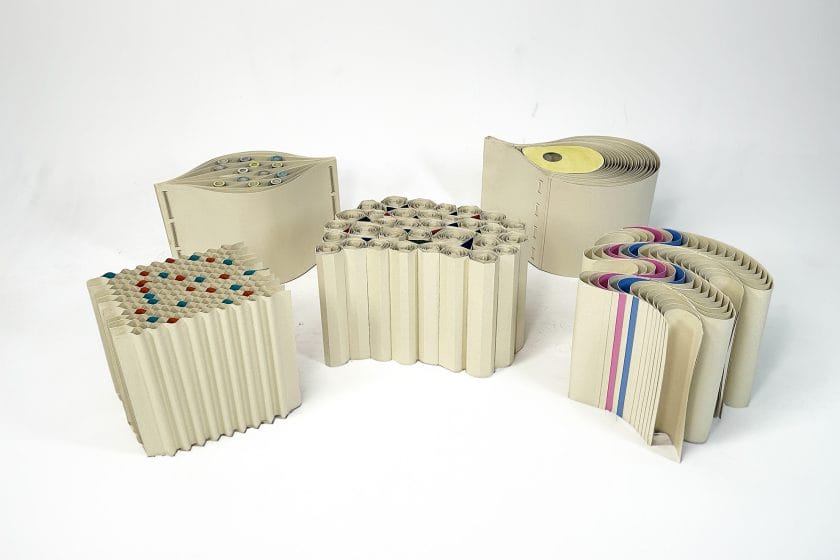 間伐紙によるスツールのデザイン提案