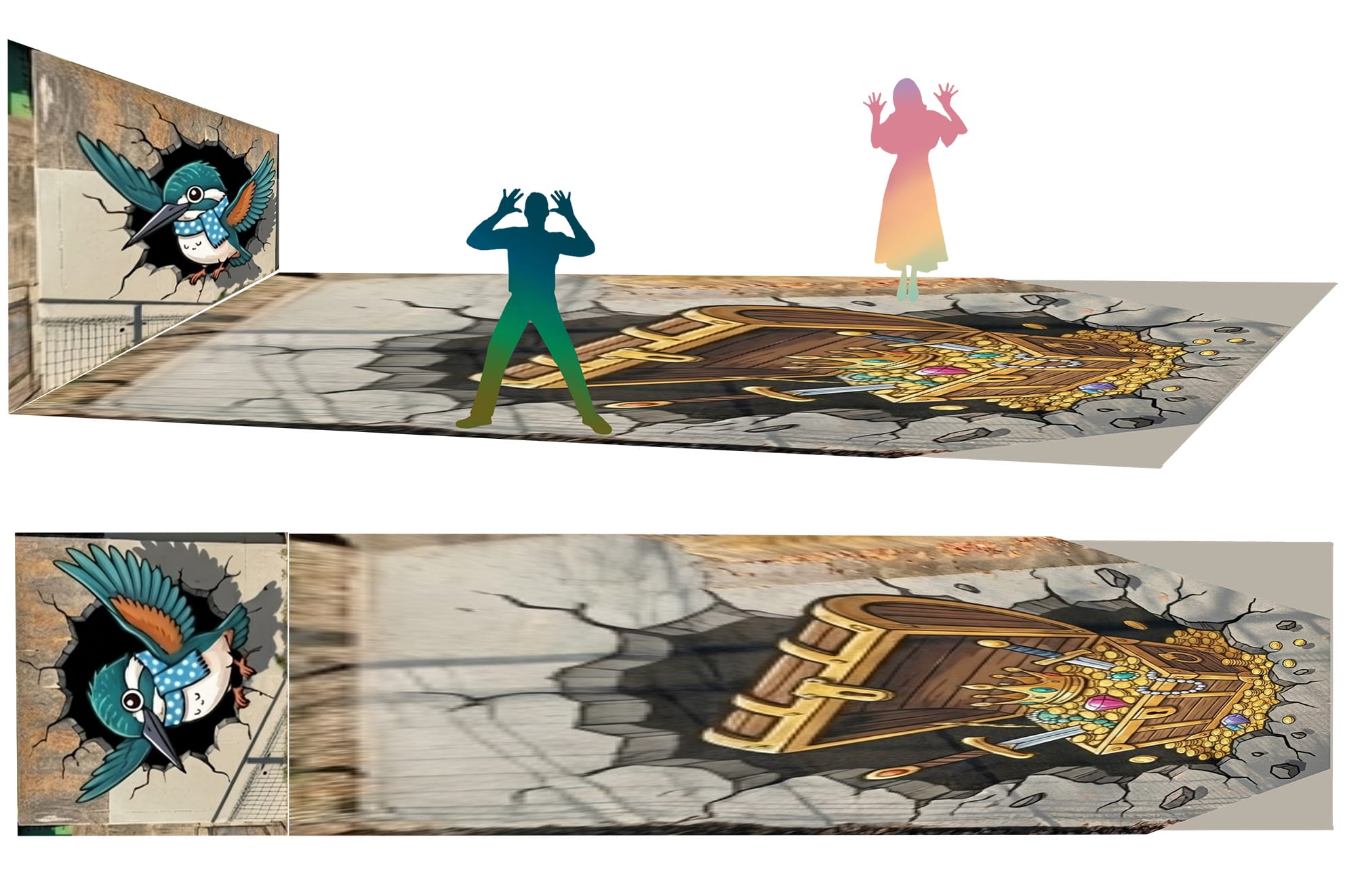 単調な歩行空間に楽しさを与えるフォトスポットの提案